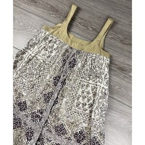 Da-Nang Women's Sleeveless Patterned Midi Dress Tan Size XS